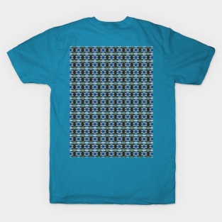 Psychedelic Blue White Green Geometry Pattern T-Shirt